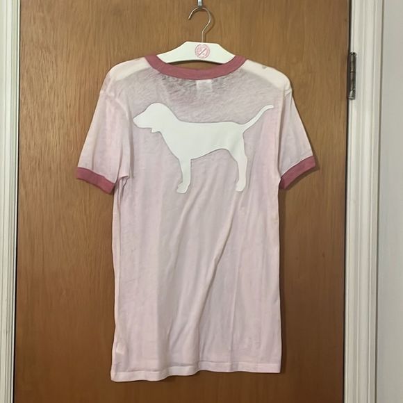 •PINK•VSP LIGHT PINK WITH BEGONIA HEM BIG DOG BACK Short sleeve top in size XS. - Picture 2 of 6